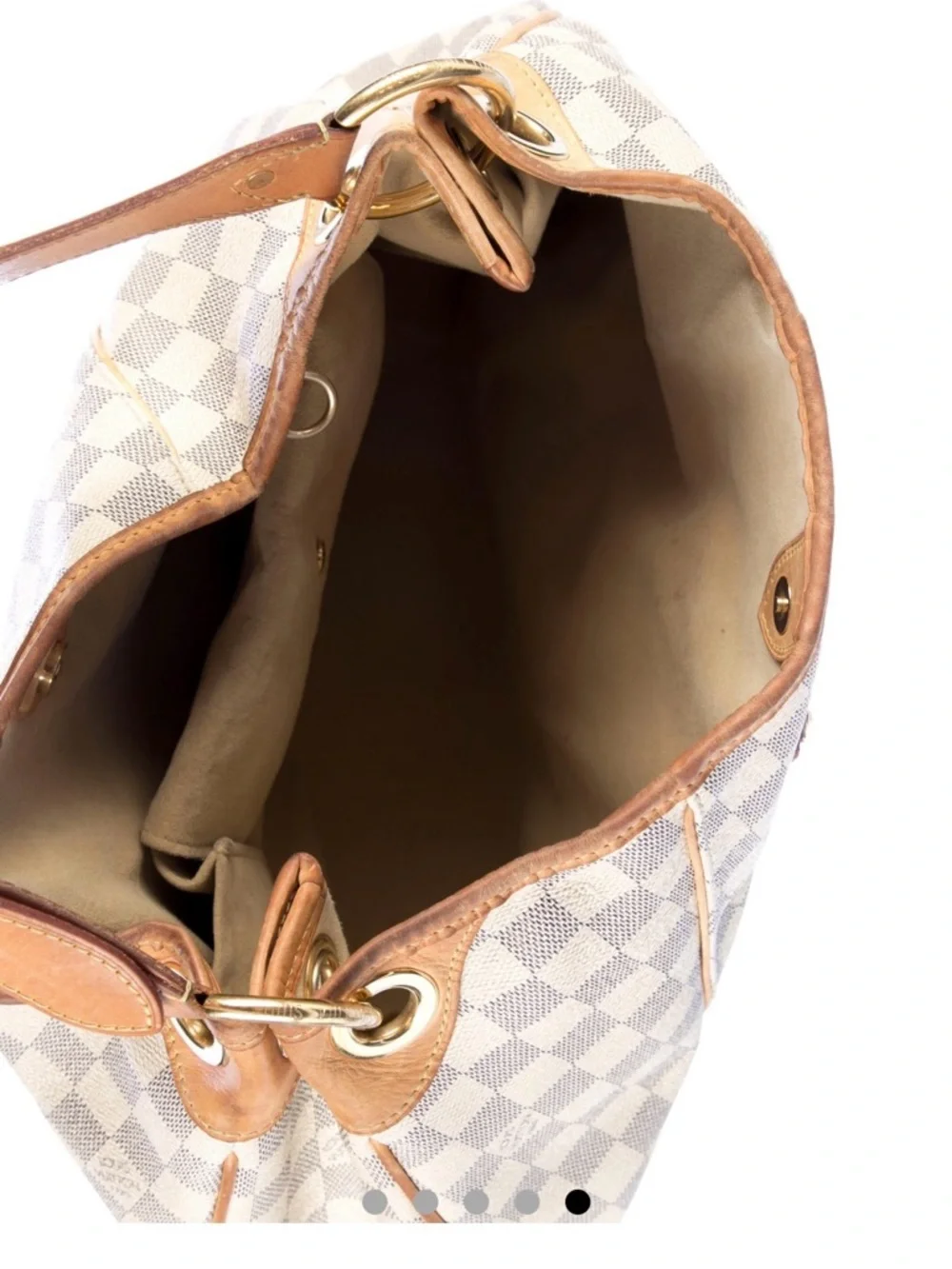 Louis Vuitton Damier Azur GM Hobo Bag in Beige and Tan - Picture 5 of 13
